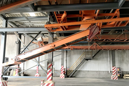 Bag truck loading conveyor