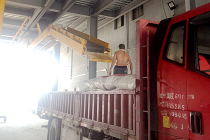 Bag truck stacking conveyor